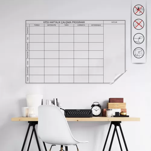 Statik Kağıt Kpss Çalışma Programı 100 CM X120 CM Statik Kağıt Kpss Çalışma Programı 100 CM X120 CM