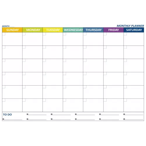 Statik Kağıt Monthly Planner 60 CM X 90 CM Statik Kağıt Monthly Planner 60 CM X 90 CM