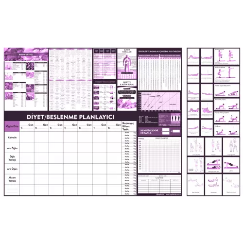Statik Kağıt Diyet Beslenme Planlayıcı 100 CM X120 CM Statik Kağıt Diyet Beslenme Planlayıcı 100 CM X120 CM