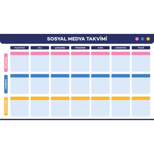 Statik Kağıt Sosyal Medya Takvimi 55 CM x 100 CM TÜRKÇE Statik Kağıt Sosyal Medya Takvimi 55 CM x 100 CM TÜRKÇE