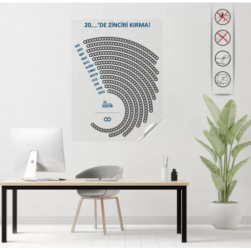Statik Kağıt Zincir Kırma Takvimi 50 CM X 70 CM 