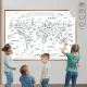 Statik Kağıt Hayvanlı Dünya Haritası Boyama  98 CM X 145 CM 