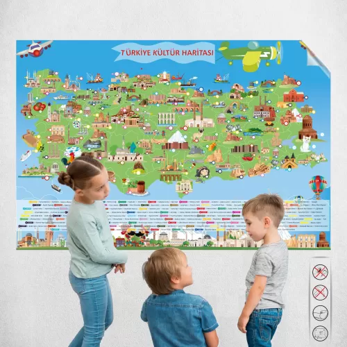 Türkiye Kültür Haritası 150 CM X 225 CM Türkiye Kültür Haritası 150 CM X 225 CM