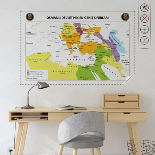 Statik Kağıt Osmanlı Haritası 100 CM X 150 CM Statik Kağıt Osmanlı Haritası 100 CM X 150 CM