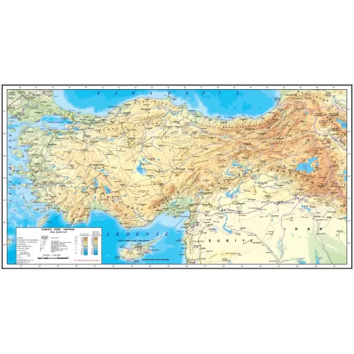 Türkiye Fiziki Harita 150 CM X 285 CM Türkiye Fiziki Harita 150 CM X 285 CM