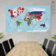 Bayraklı Dünya Haritası 117 CM X 200 CM Bayraklı Dünya Haritası 117 CM X 200 CM