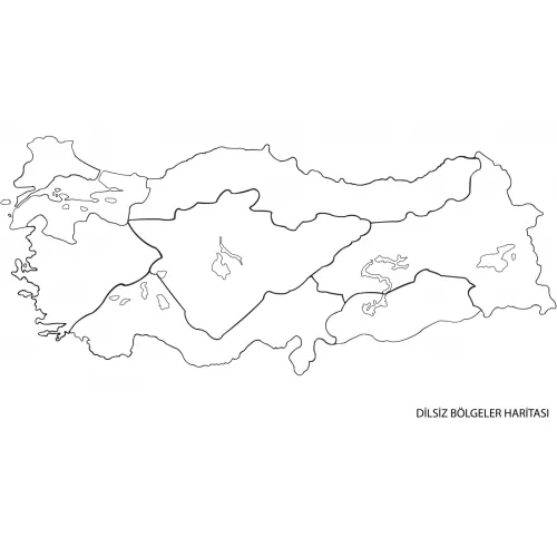 Statik Kağıt Renksiz Dilsiz Türkiye Bölgeler Haritası 150 CM X 270 CM Statik Kağıt Renksiz Dilsiz Türkiye Bölgeler Haritası 150 CM X 270 CM