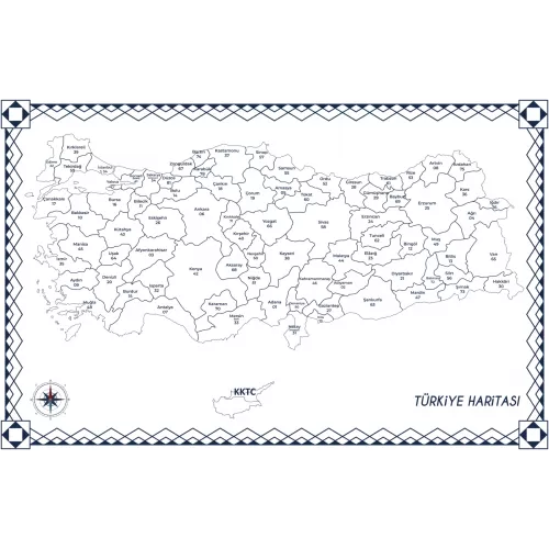 Statik Kağıt Renksiz Türkiye Haritası 87 CM X 150 CM Statik Kağıt Renksiz Türkiye Haritası 87 CM X 150 CM
