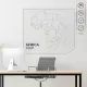 Statik Kağıt Renksiz Dilsiz Afrika Haritası 2 CM X 84 CM