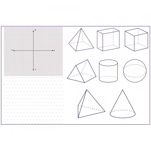Statik Kağıt Geometrik Cisimler Ve Koordinat Sistemi 100 CM x 150 CM Statik Kağıt Geometrik Cisimler Ve Koordinat Sistemi 100 CM x 150 CM
