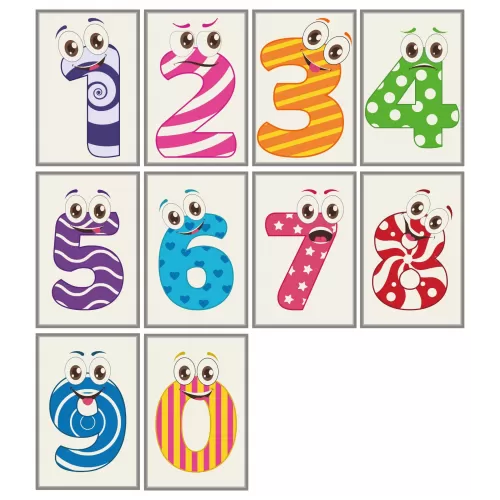 Statik Tutunma Özellikli Rakamlar 10'lu Poster Set 20 CM X 30 CM Statik Tutunma Özellikli Rakamlar 10'lu Poster Set 20 CM X 30 CM