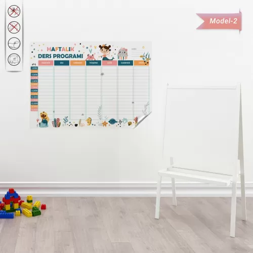 Statik Kağıt Haftalık Ders Programı (Model -2) 70 CM X 98 CM