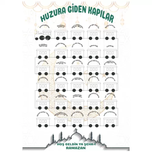 Statik Kağıt Huzur Treni 50 CM X 70 CM Statik Kağıt Huzur Treni 50 CM X 70 CM