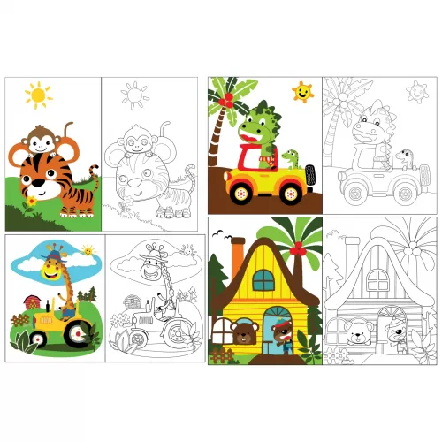 Statik Kağıt Hayvanlı Boyama Çalışma (Set) 150 CM X 200 CM Statik Kağıt Hayvanlı Boyama Çalışma (Set) 150 CM X 200 CM