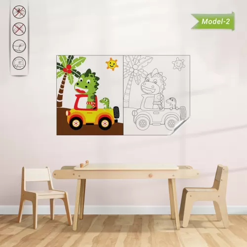 Statik Kağıt Hayvanlı Boyama Çalışması (Model- 2) 90 CM X 150 CM Statik Kağıt Hayvanlı Boyama Çalışması (Model- 2) 90 CM X 150 CM