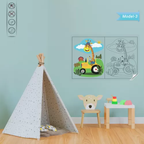Statik Kağıt Hayvanlı Boyama Çalışması (Model- 3) 150 CM X 230 CM Statik Kağıt Hayvanlı Boyama Çalışması (Model- 3) 150 CM X 230 CM