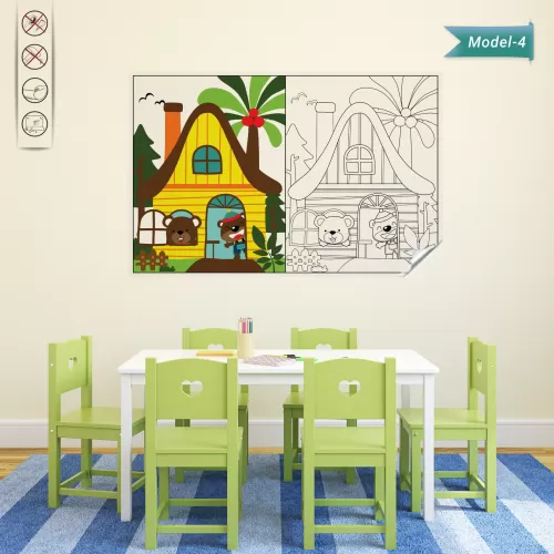Statik Kağıt Hayvanlı Boyama Çalışması (Model- 4) 100 CM X 150 CM Statik Kağıt Hayvanlı Boyama Çalışması (Model- 4) 100 CM X 150 CM