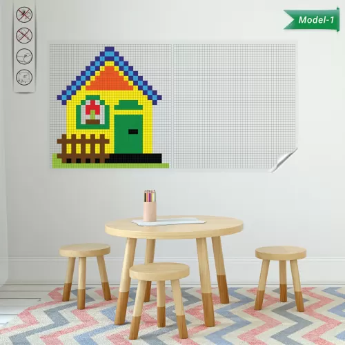 Statik Kağıt Kodlayarak Boyama Çalışması (Model- 1) 150 CM X 290 CM Statik Kağıt Kodlayarak Boyama Çalışması (Model- 1) 150 CM X 290 CM