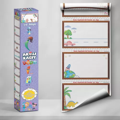 Boyama Kağıdı Dodo Resmi Tamamla 10'lu Set 25 CM X 40 CM