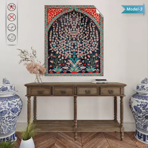 Statik Tutunma Özellikli Tablo - Poster Çini (Model- 3) 82 CM X 100  CM