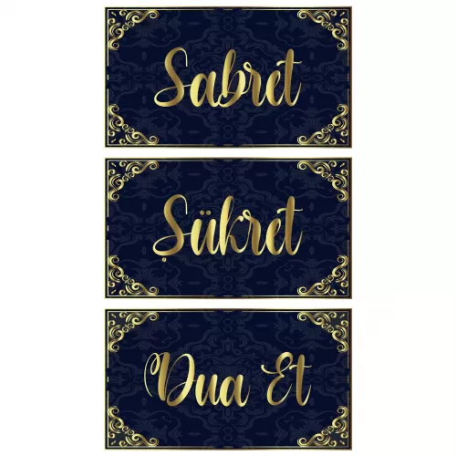 Sabret- Şükret- Dua Et Tablo - Poster Dini (Model- 18) 40 CM X 70 CM Renk Lacivet Sabret- Şükret- Dua Et Tablo - Poster Dini (Model- 18) 40 CM X 70 CM Renk Lacivet
