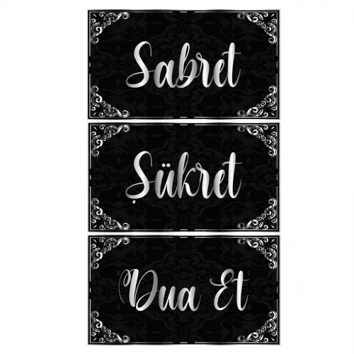 Sabret- Şükret- Dua Et Tablo - Poster Dini (Model- 18) 40 CM X 70 CM Renk Lacivet Sabret- Şükret- Dua Et Tablo - Poster Dini (Model- 18) 40 CM X 70 CM Renk Lacivet