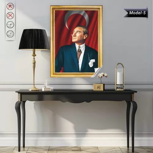 Statik Tutunma Özellikli Tablo - Poster Atatürk (Model- 5) 70 CM X 100 CM Statik Tutunma Özellikli Tablo - Poster Atatürk (Model- 5) 70 CM X 100 CM