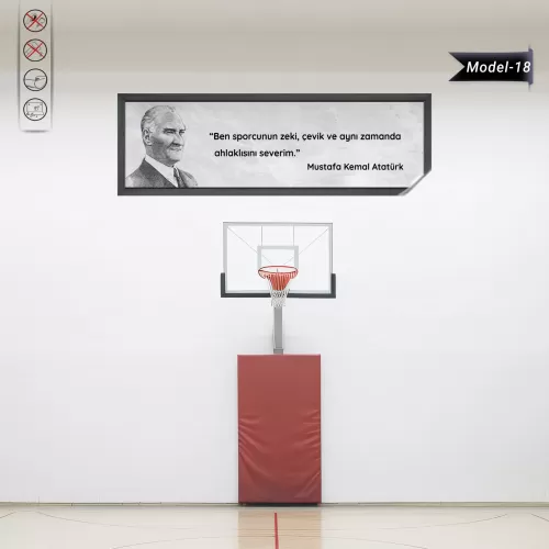 Statik Tutunma Özellikli Tablo - Poster Atatürk (Model- 18) 30 CM X 100 CM