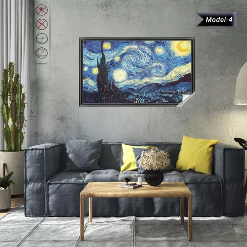 Van Gogh Yıldızlı Gece Tablo - Poster Dünyaca Ünlü (Model- 4) 70 CM X 117 CM