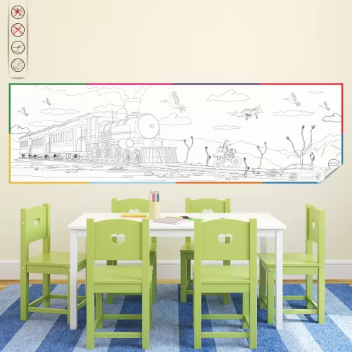 Statik Kağıt Doya Doya Boyama (Araç) 100 CM X 335 CM Statik Kağıt Doya Doya Boyama (Araç) 100 CM X 335 CM