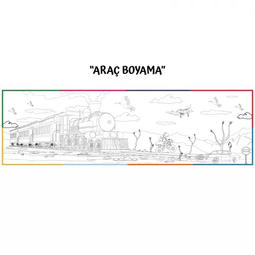 Statik Kağıt Doya Doya Boyama (Araç) 100 CM X 335 CM Statik Kağıt Doya Doya Boyama (Araç) 100 CM X 335 CM
