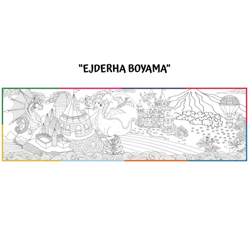 Statik Kağıt Doya Doya Boyama (Ejderha) 100 CM X 335 CM Statik Kağıt Doya Doya Boyama (Ejderha) 100 CM X 335 CM