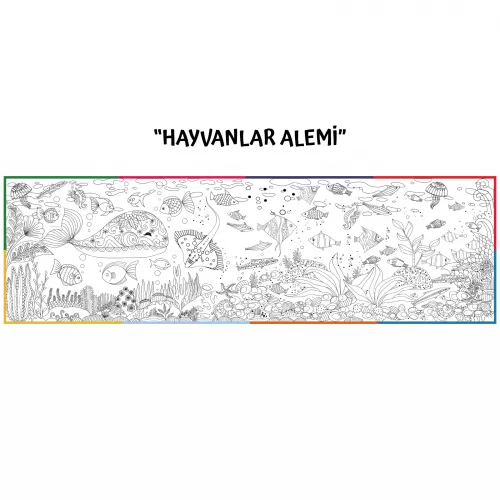 Statik Kağıt Doya Doya Boyama (Hayvanlar Alemi) 50 CM X 165 CM Statik Kağıt Doya Doya Boyama (Hayvanlar Alemi) 50 CM X 165 CM