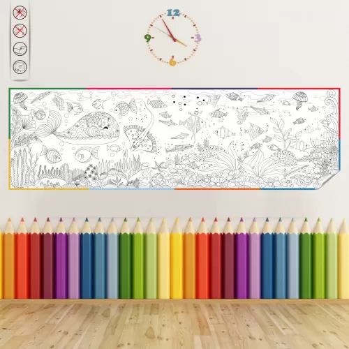 Statik Kağıt Doya Doya Boyama (Hayvanlar Alemi) 150 CM X 500 CM 