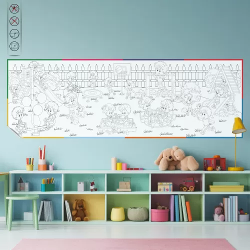 Statik Kağıt Doya Doya Boyama (Oyun Parkı) 100 CM X 335 CM 