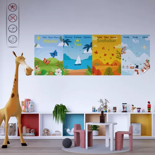 Statik Kağıt Mevsimler Poster 48 CM X 135 CM
