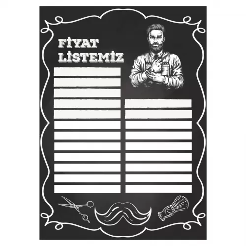 Yapışkanlı Fiyat Listesi (Model- 6) 70 CM X 100 CM Yapışkanlı Fiyat Listesi (Model- 6) 70 CM X 100 CM