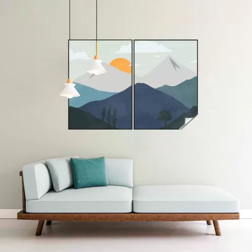 Statik Tutunma Özellikli Tablo - Poster  Manzara (Model-1) 50 CM X 70 CM