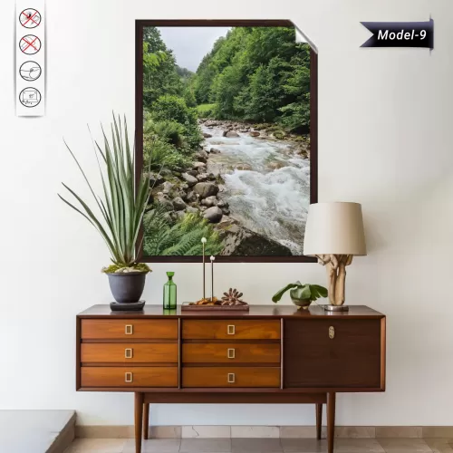 Statik Tutunma Özellikli Tablo - Poster Manzara (Model-9) 70 CM X 97 CM