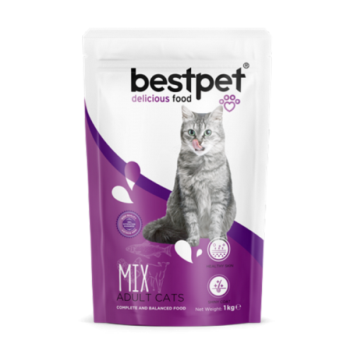 Bestpet Yetişkin Kediler İçin Mix Tavuk Etli, Kuzu Etli Ve Balıklı Kuru Mama 1 kg X 10 ADET Bestpet Yetişkin Kediler İçin Mix Tavuk Etli, Kuzu Etli Ve Balıklı Kuru Mama 1 kg X 10 ADET