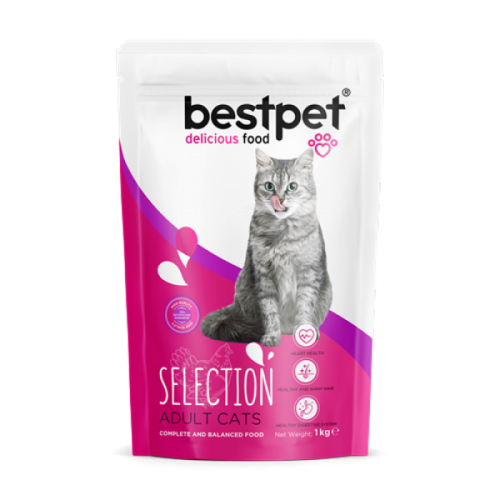 Bestpet Yetişkin Seçici Kediler İçin Tavuk Etli Kuru Mama 1 kg X 10 ADET 