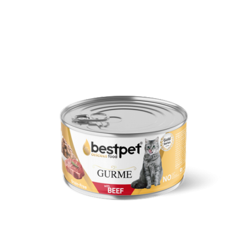Bestpet Yetişkin Kediler İçin Tahılsız, Jöle İçinde Dana Etli Yaş Mama 85 gr X 24 ADET 