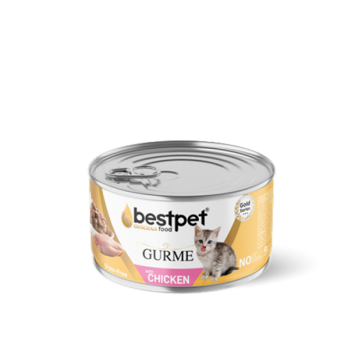 Bestpet Yavru Kediler İçin Tahılsız, Jöle İçinde Tavuk Etli Yaş Mama 85 gr X 24 ADET 