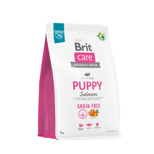 Brit Care Deri Ve Tüy Hassasiyeti Olan Yavru Köpekler İçin, Tahılsız, Somonlu Kuru Mama 3 kg X 4 ADET