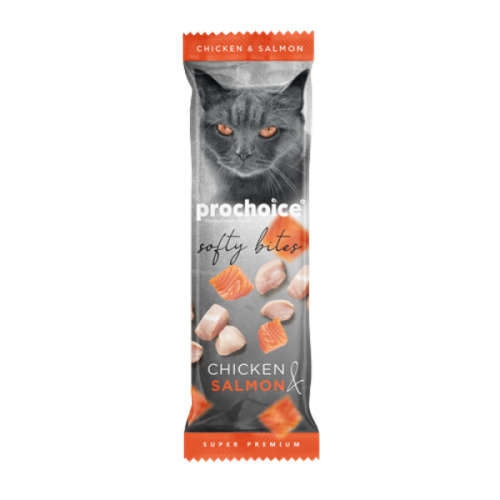 Prochoice Softy Bites Chicken & Salmon Kediler için Yumuşak Atıştırmalık 10 gr x 24 adet