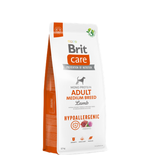 Brit Care Orta Irk Yetişkin Köpekler İçin, Tek Proteinli, Hipoalerjenik, Kuzu Etli Kuru Mama 12 kg