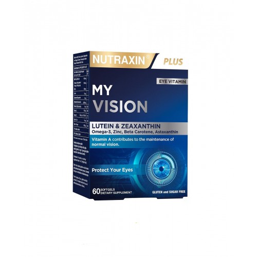 Nutraxin My Vision 60 Softgel Kapsül | Görme Fonksiyonlarını Korumaya Yardımcı Takviye Edici Gıda