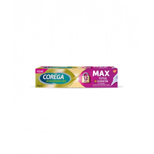 Corega MAX Tutuş Konfor Diş Protezi Yapıştırıcı Krem 40 g | Suya Dayanıklı ve Uzun Süreli Tutuş Corega MAX Tutuş Konfor Diş Protezi Yapıştırıcı Krem 40 g | Suya Dayanıklı ve Uzun Süreli Tutuş