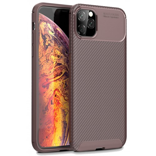 Newface iPhone 11 Pro Kılıf Focus Karbon Silikon - Kahverengi Newface iPhone 11 Pro Kılıf Focus Karbon Silikon - Kahverengi