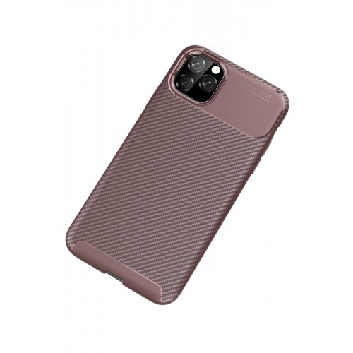 Newface iPhone 11 Pro Kılıf Focus Karbon Silikon - Kahverengi Newface iPhone 11 Pro Kılıf Focus Karbon Silikon - Kahverengi
